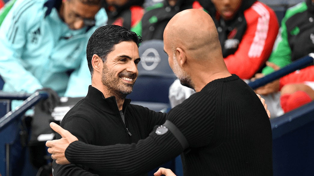 Mikel Arteta and Pep Guardiola shake hands